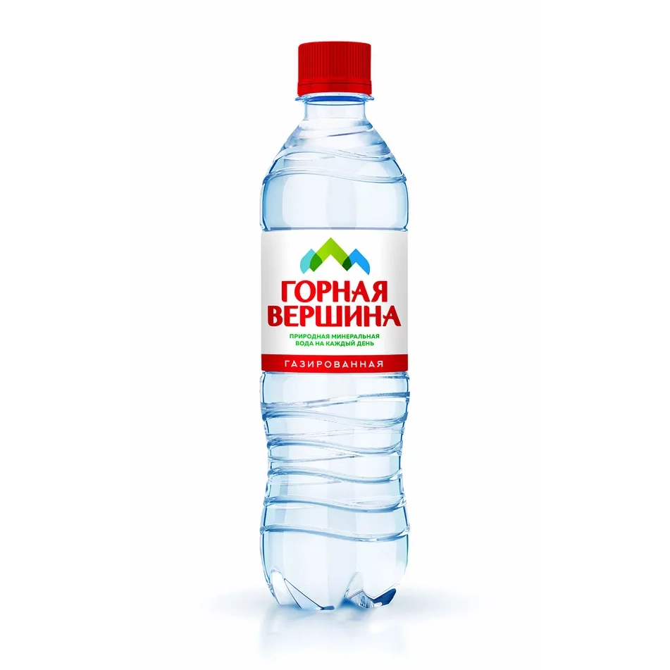 Вода "Горная вершина" 0.5 литра, газ., ПЭТ, 12 шт. в уп. от магазина Одежда+