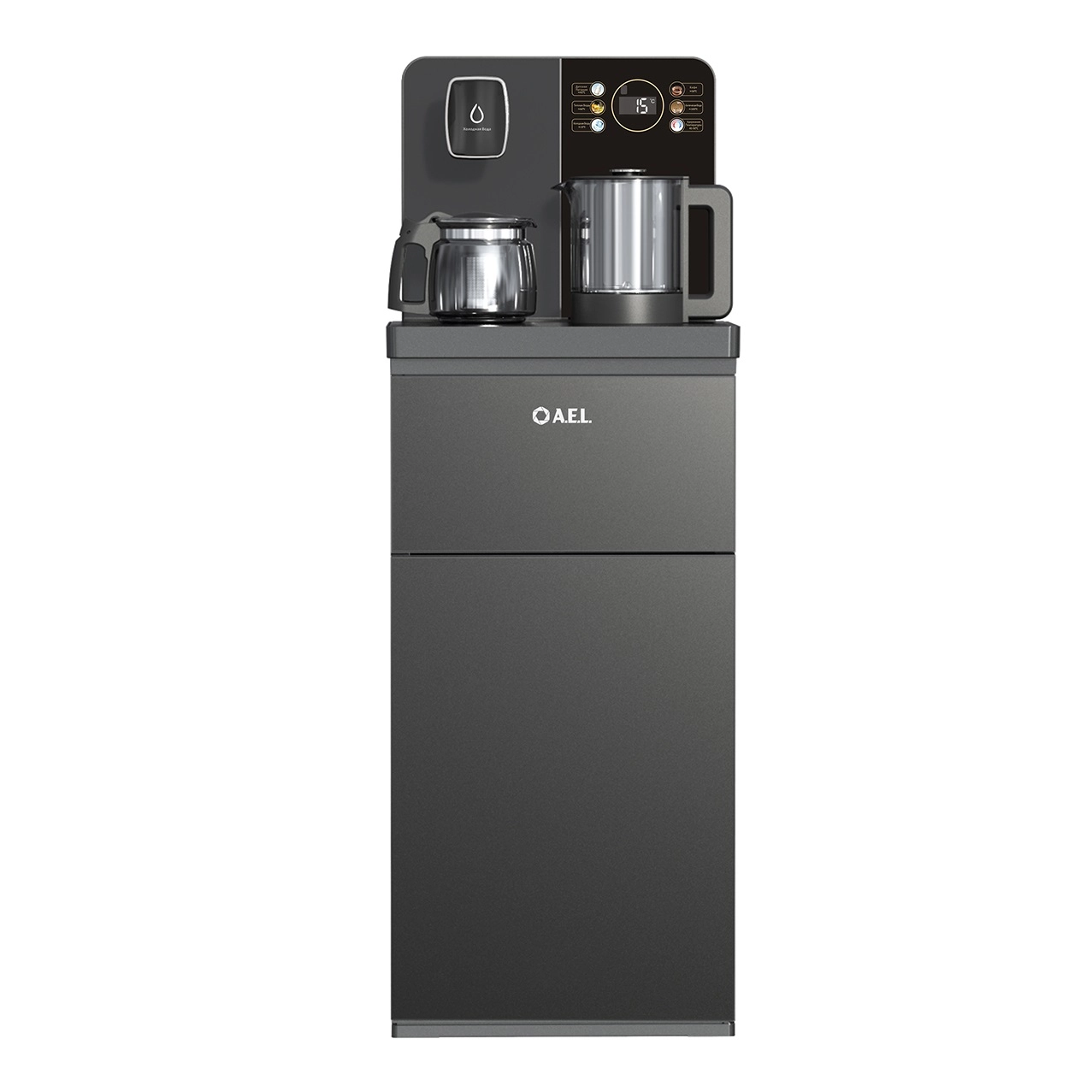 Кулер с чайным столиком Тиабар AEL TB83a-LD grey от магазина Одежда+
