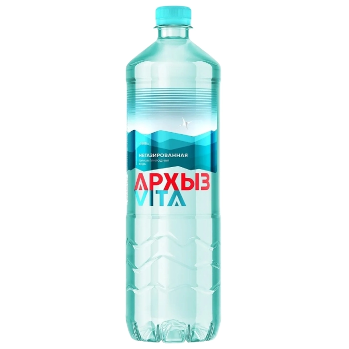 Вода "Архыз" 1 литр, негаз., ПЭТ, 9 шт. в уп.