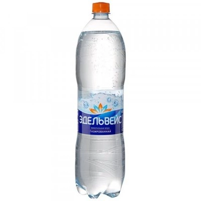 Вода Эдельвейс 1,5 литра, газ, пэт, 6 шт.