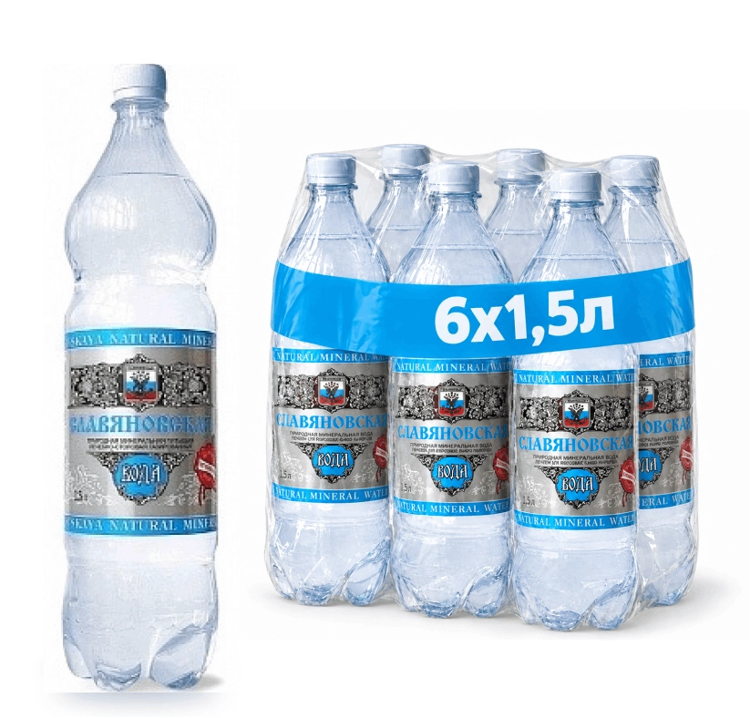 Вода "Славяновская" 1.5 литра, газ., ПЭТ, 6 шт. в уп. от магазина Vitarel